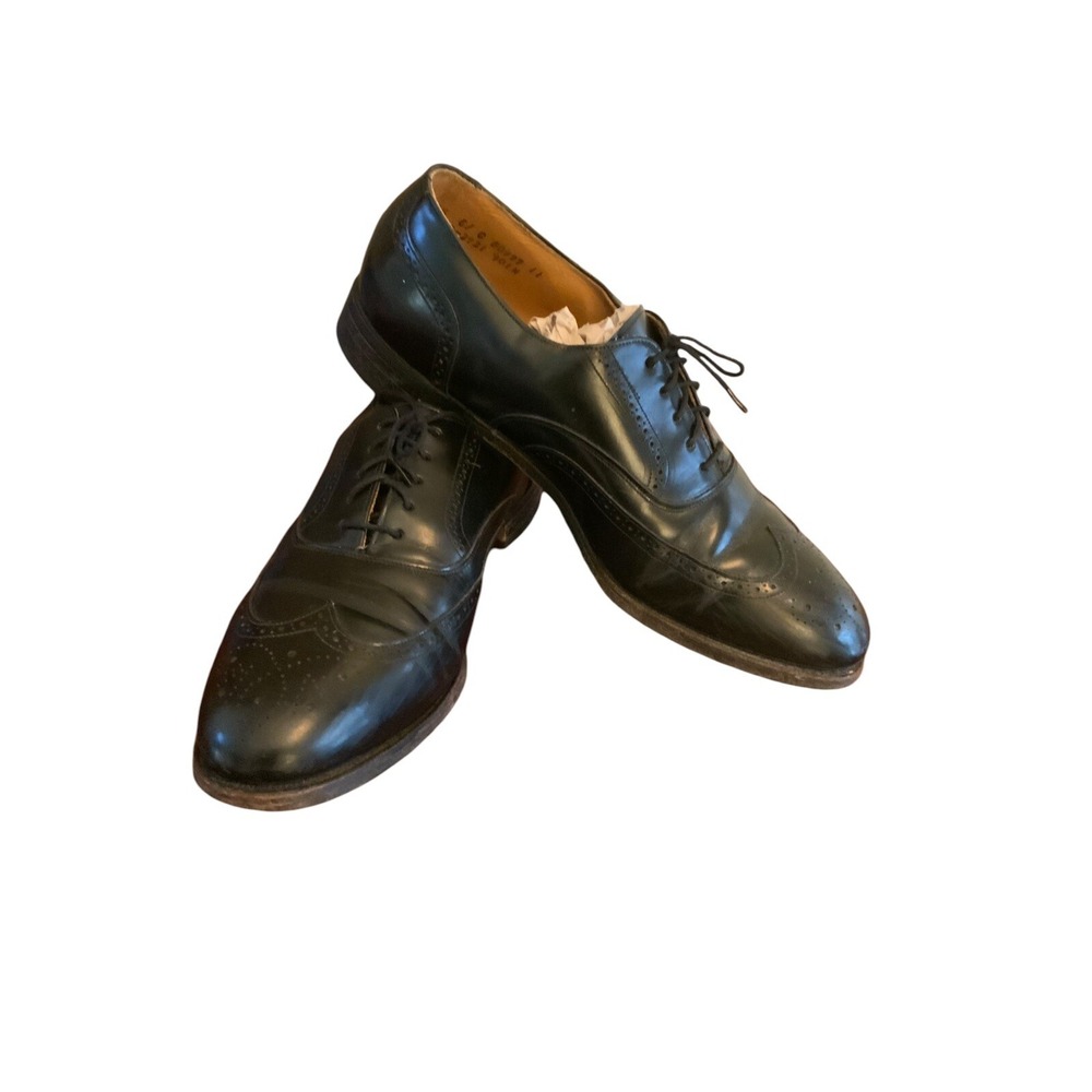 Johnston &‎ Murphy Optima Wingtip Men's 10.5 Black Leather